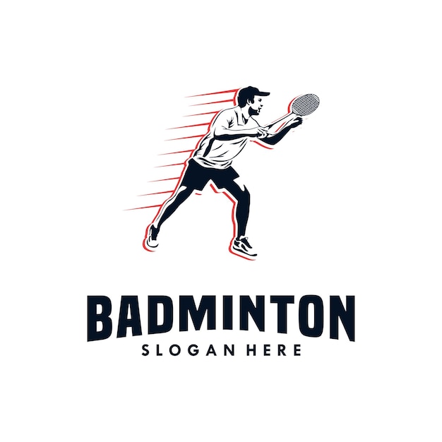 Modern Passionate Badminton Player in Action logo