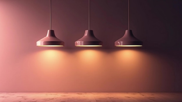 Vector modern pendant lights on dark wall