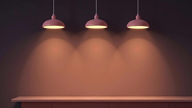 Vector modern pendant lights on dark wall