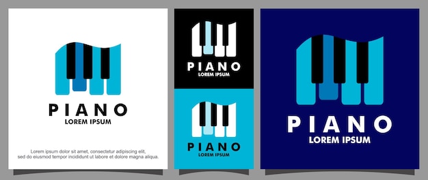 Modern piano logo design template