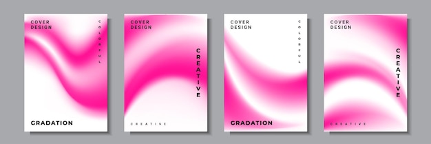 Vector modern pink abstract wavy cover collection vector