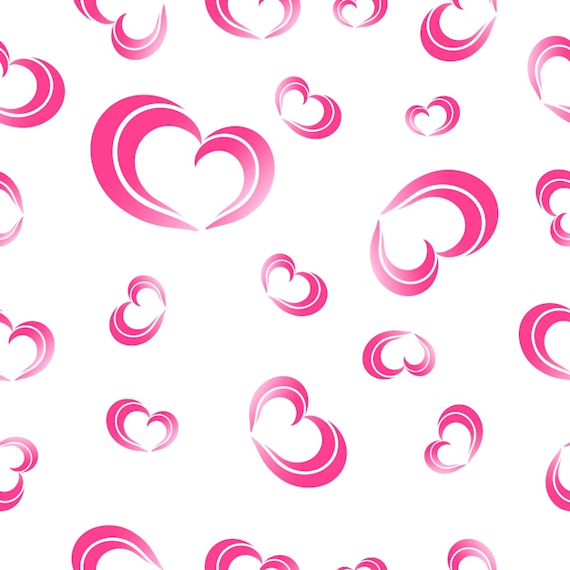 Modern pink hearts seamless pattern illustration design