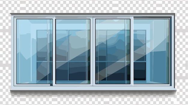 Vector modern plastic wide window in interior design collection