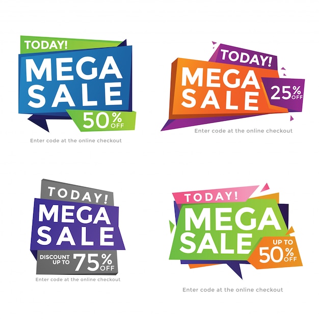 Modern Polygonal Shape Abstract Summer Sale Banner Set