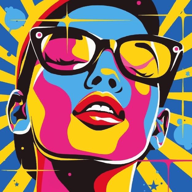 Modern pop art with bold colors and iconic imagery creative and vibrant vector illustration for tshirt flat style