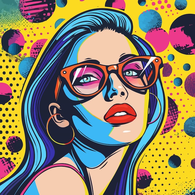 Modern pop art with bold colors and iconic imagery creative and vibrant vector illustration for tshirt flat style