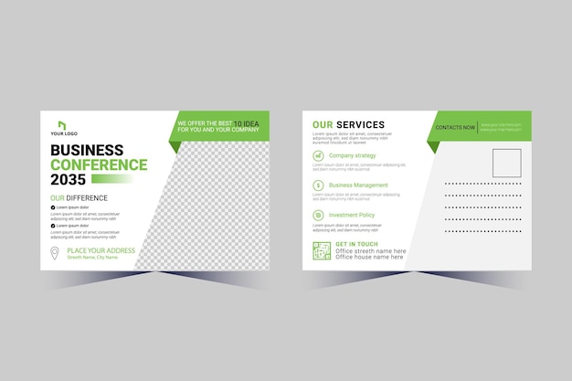 Vector modern postcard design stylish corporate postcard design