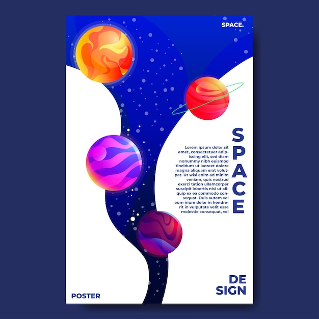 Vector modern poster design with space and planet theme