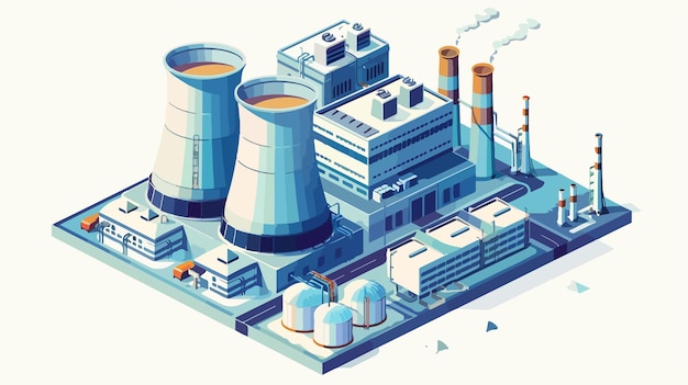 Vector modern power plant concept with alternative energy sources