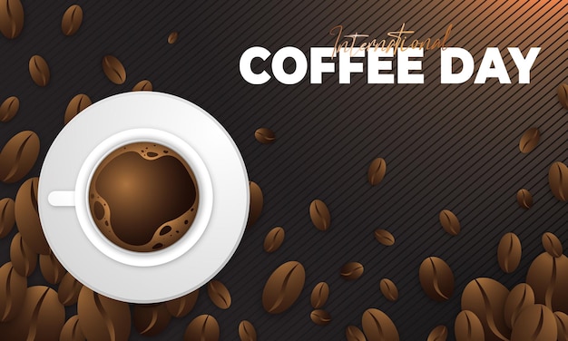 Modern and premium international coffee day greeting design