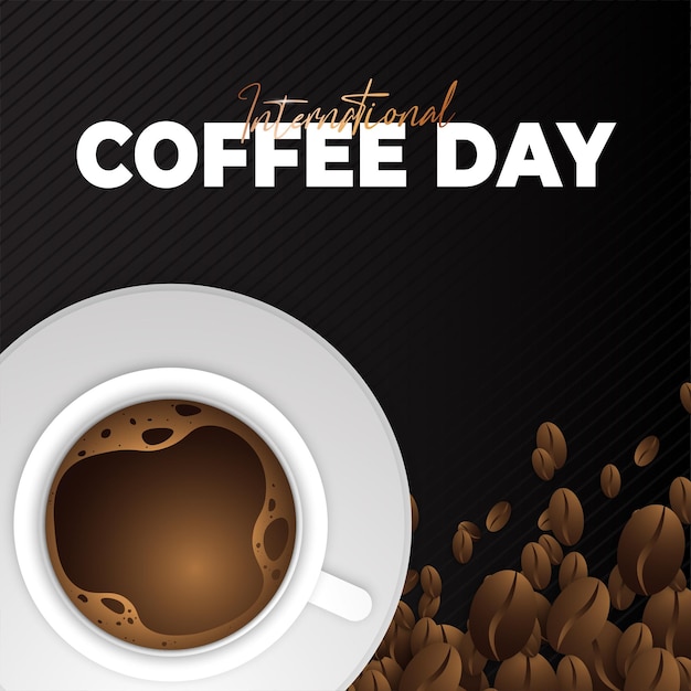 Modern and premium international coffee day greeting design