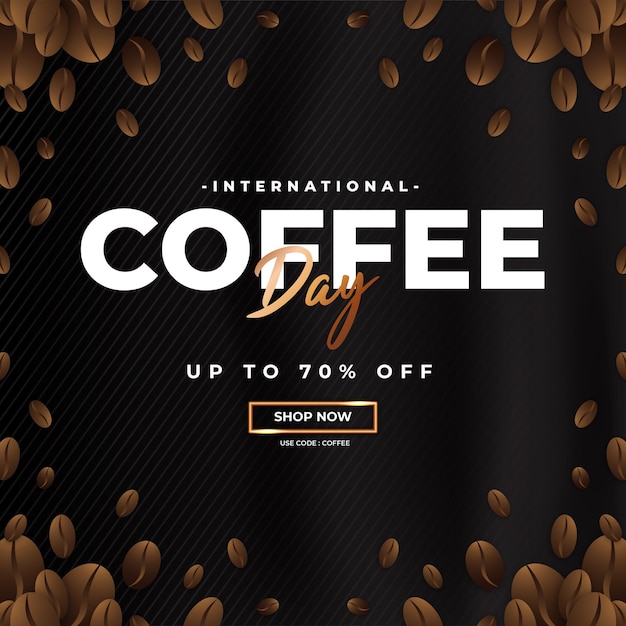 Modern and premium international coffee day greeting design