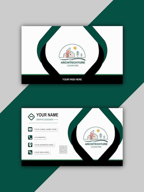 Modern professional architectural business card template