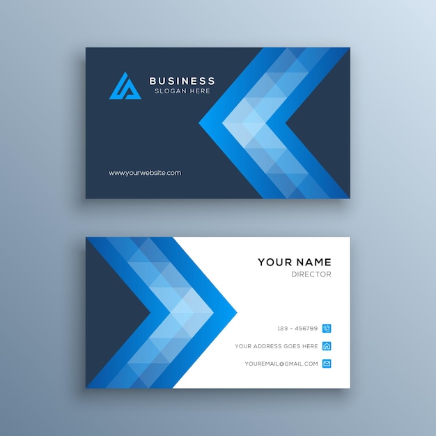 Modern Professional Blue Business Card Template