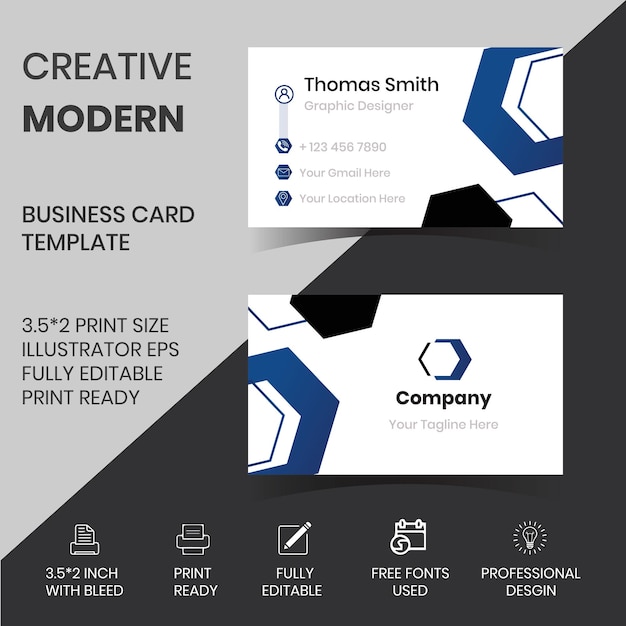 Vector modern and professional business card template