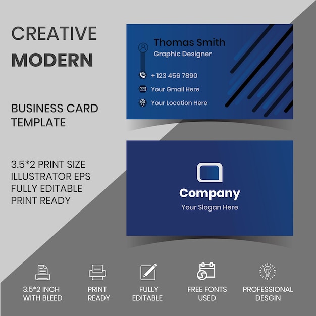 Vector modern and professional business card template