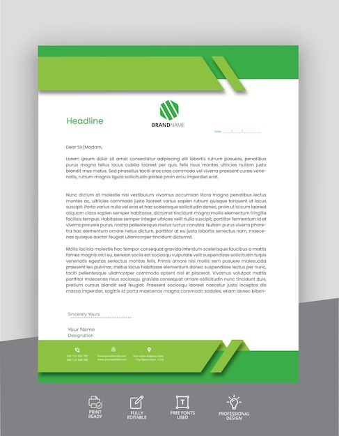 modern professional business company letterhead template