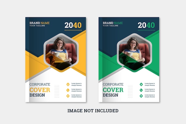 Modern professional business corporate book cover design template a4 set