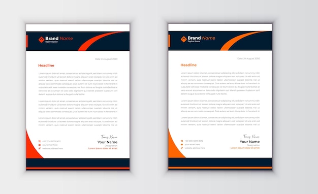 Modern and professional business identity letterhead template design