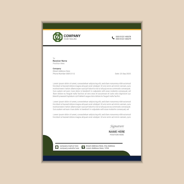 Modern and Professional Business Letterhead Design