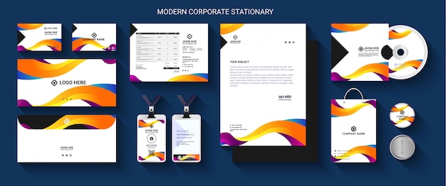 Modern professional business stationery set