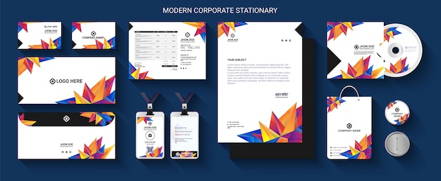 Modern professional business stationery set