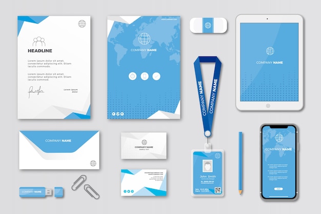 Modern professional business stationery set