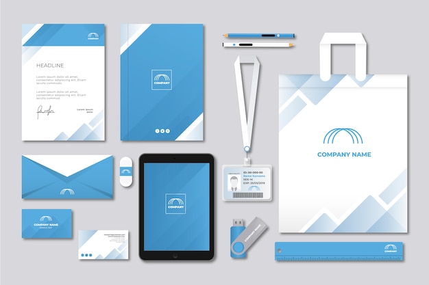 Modern professional business stationery set