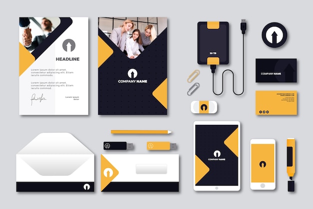 Modern professional business stationery set