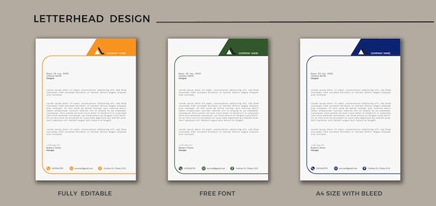 Modern Professional company business letterhead template design