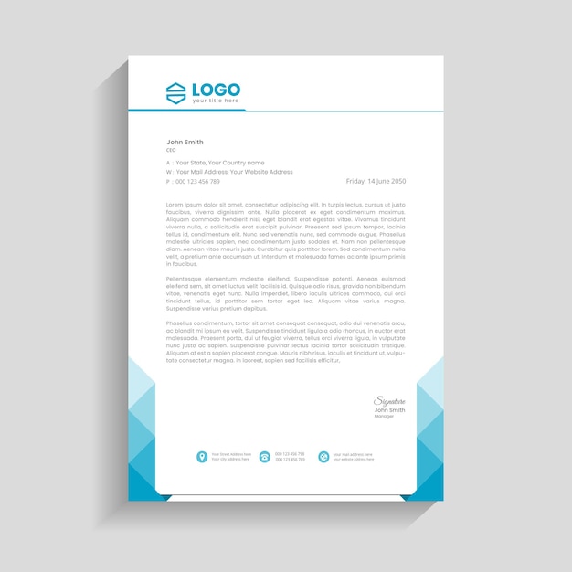 Modern professional company letterhead template