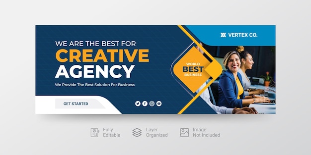 modern Professional Digital marketing social media Facebook cover or web banner template