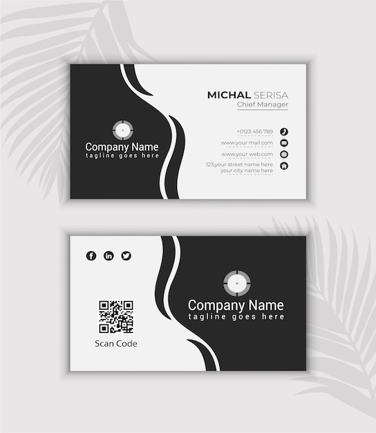 Modern professional double-sided corporate business card template