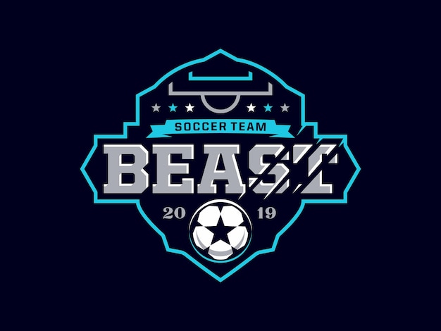 Modern professional emblem logo for soccer team