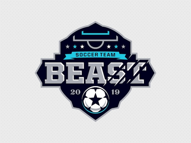 Modern professional emblem logo for soccer team