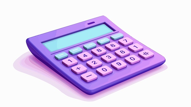 Modern Purple 3D Calculator with Buttons for Corporate Use