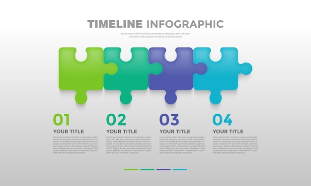 modern puzzle with soft color timeline business infographic template