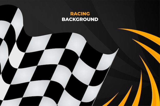 Modern racing design background vector Trendy racing background template with race flag