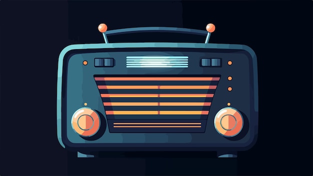 Modern Radio Communication Icon in Trendy Flat Style