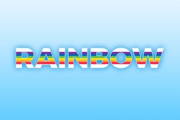 Modern rainbow 3D bold text style effect