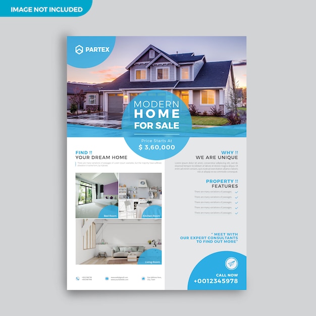 Modern Real Estate Agent Advertising Flyer Design Template