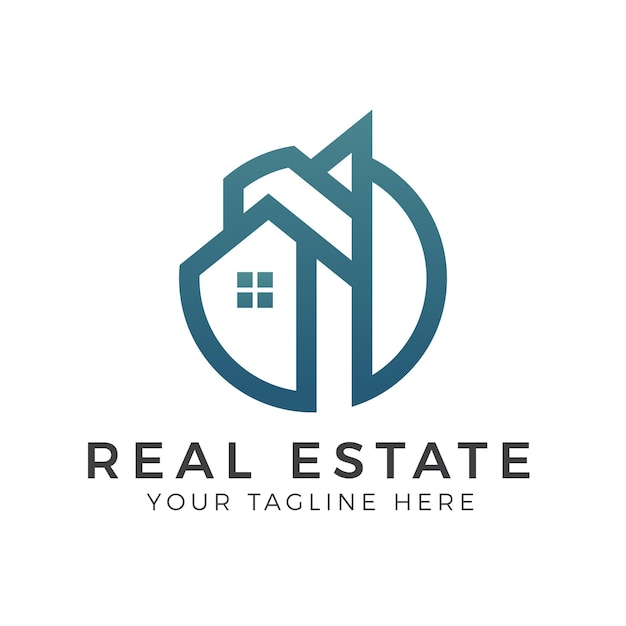 Modern real estate Building Construction logo design template