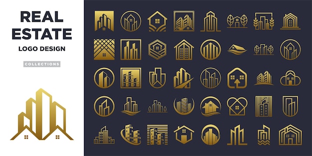 Modern real estate building logo design collection