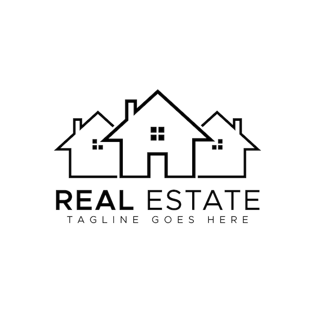 Modern real estate building logo design template