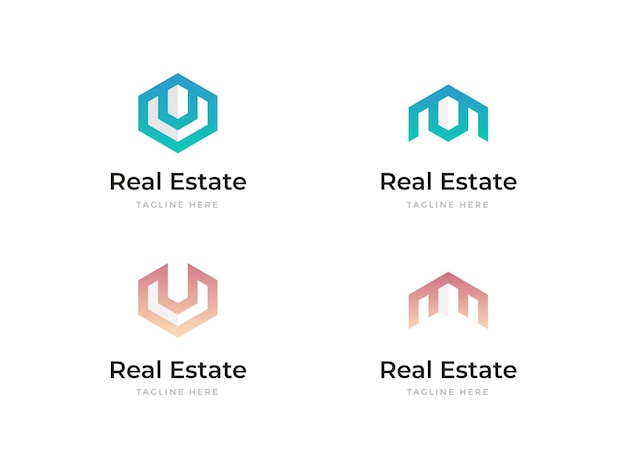 Modern Real estate business company creative logo and building icon design