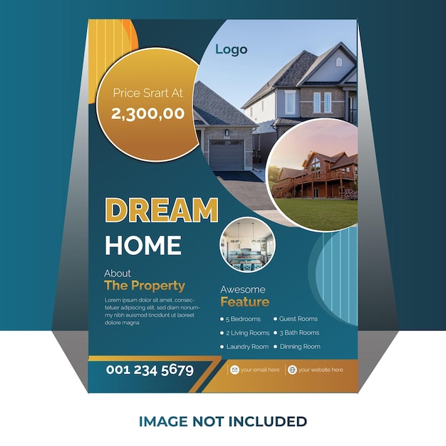 Vector modern real estate dream home sale flyer template