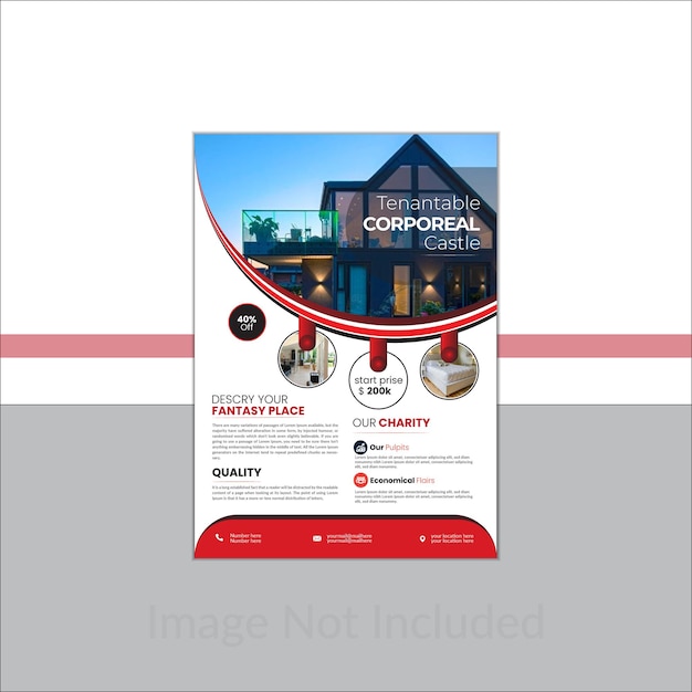 Vector modern real estate flyer template design