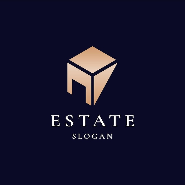 Modern Real Estate gold color Logo Design