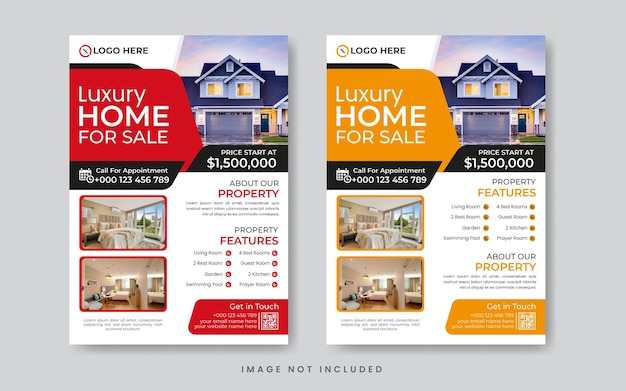 Modern real estate home sale flyer template