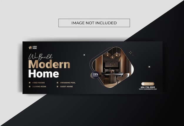 Vector modern real estate house and facebook cover design template